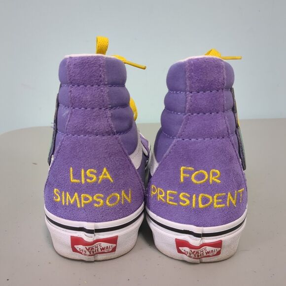 Vans Off the Wall Simpsons Sk8 Hi Shoes Lisa for President Purple Skatin… - Picture 2 of 5